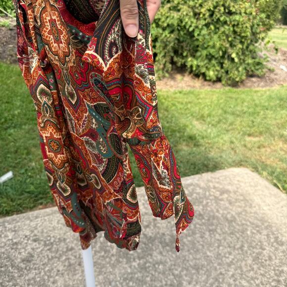 Premise Studio Paisley Blouse - Multicolor Boho Top - M - Picture 2 of 10